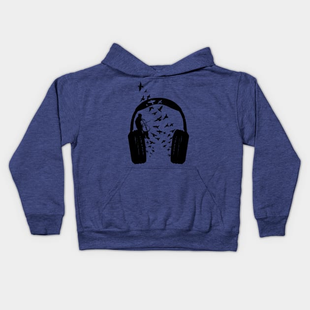 Headphone Cello Kids Hoodie by barmalisiRTB